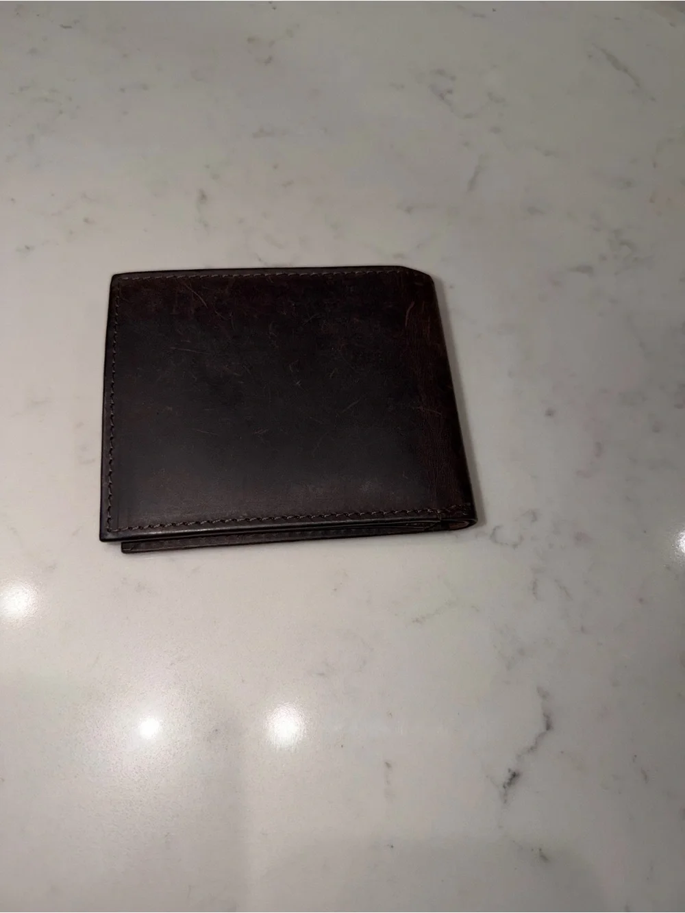 ESTALON Men's Dark Brown Leather Card & Key Wallet